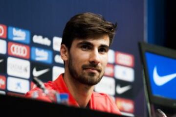 André Gomes, nuevo jugador del FC Barcelona en la rueda de prensa de presentación.