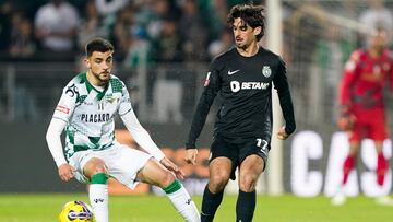 Trincão durante el Moreirense-Sporting de Portugal de la liga portuguesa.