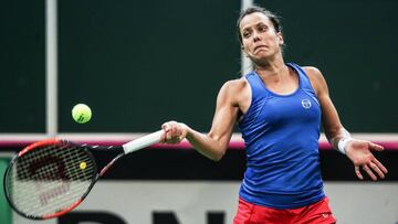 Una jugadora de la República Checa ante Suiza.