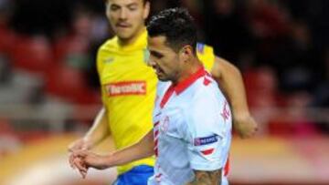 Vitolo, durante un partido con el Sevilla.