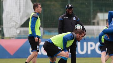 Seedorf, durante un entrenamiento del Deportivo.