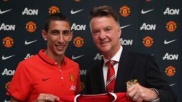 SIN JUGAR EN EUROPA. Di Mar&iacute;a y Van Gaal optan esta temporada s&oacute;lo a la Premier y FA Cup.
 