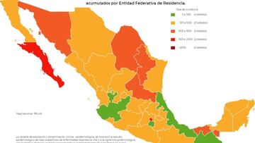 Mapa, muertes y casos de coronavirus en México por estados hoy 14 de noviembre