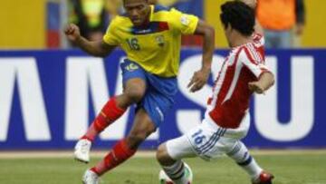 Luis Antonio Valencia, durante un partido ante Paraguay, no jugará contra España.