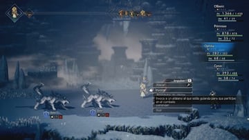 Ophilia en combate en Octopath Traveler