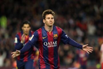 1-0. Messi celebró el primer tanto.