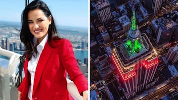 Maite Perroni iluminó el Empire State con la bandera de México