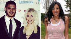 Imágenes del futbolista Mauro Icardi con su mujer y representante Wanda Nara y de Nuria Bermúdez.