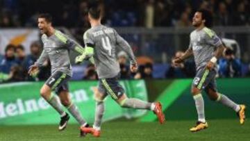 Cristiano celebrando su gol ante el Roma.