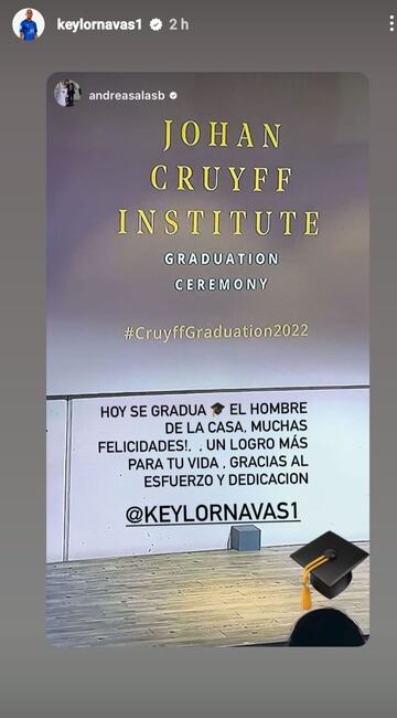 La felicidad de la mujer de Keylor Navas tras la graduación de su marido. Instagram