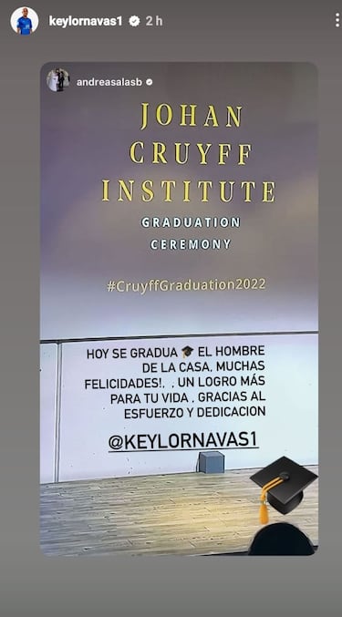 La felicidad de la mujer de Keylor Navas tras la graduaci車n de su marido