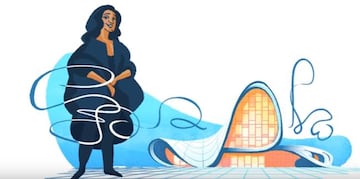 El doodle homenajea a la fallecida arquitecta 13 años después de obtener el Premio Pritzker.