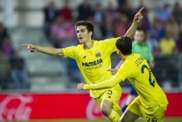 Gerard Moreno celebra el gol del empate para el Villarreal