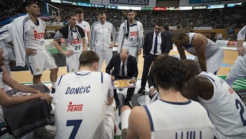 Pablo Laso con el Madrid en la pasada jornada.