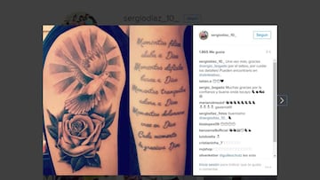 Sergio Díaz corrige su tatuaje
