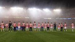    Players of Necaxa during the game Necaxa vs Athletic de Bilbao, corresponding to friendly match Centenario Cup, at Victoria Stadium, on July 19, 2023.
<br><br>
Jugadores de Necaxa durante el partido Necaxa vs Athletic de Bilbao, correspondiente al partido amistoso por la Copa Centenario, en el Estadio Victoria, el 19 de Julio de 2023.