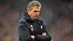 FILE PHOTO - Manager Claude Puel To Leave Leicester City After 16 Months. Leicester are currently 12th in the Premier League after losing five of their last six league games. WOLVERHAMPTON, ENGLAND - JANUARY 19:  Claude Puel, Manager of Leicester City rea