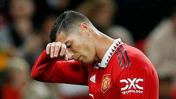 Cristiano Ronaldo durante un partido como jugador del Manchester United.