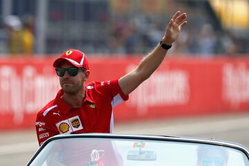 Sebastian Vettel llegando al circuito de Hockenheim. 