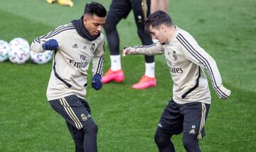 Rodrygo and Brahim Díaz in this morning's session