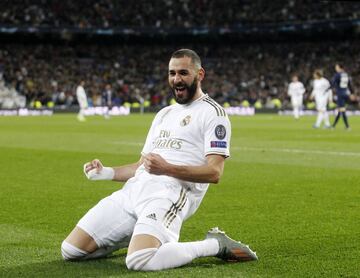 2-0. Karim Benzema celebr¨® el segundo gol.