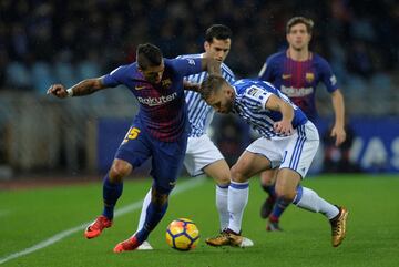 Paulinho con Kevin Rodrigues y Juanmi.