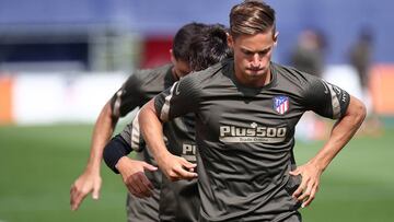 Llorente entrenando con el Atlético