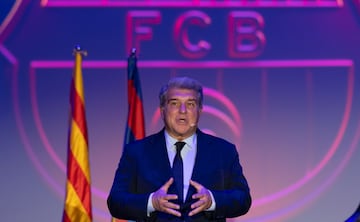 El presidente del FC Barcelona, Joan Laporta, durante un reciente acto institucional del club azulgrana.