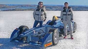 Alejandro Agag y el piloto driver Lucas di Grassi en Nuuk (Groenlandia).
