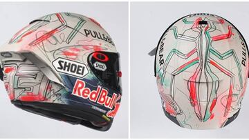 El casco que lucirá Márquez en Montmeló.