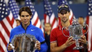 Rafa Nadal y Novak Djokovic, en la entrega de premios del US Open de 2011