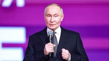 Russian President Vladimir Putin takes part in a ceremony for presenting the "WeAreTogether" International Award at Moscow's World Trade Centre in Moscow, Russia December 3, 2025. Sputnik/Alexander Scherbak/Pool via REUTERS ATTENTION EDITORS - THIS IMAGE WAS PROVIDED BY A THIRD PARTY.
