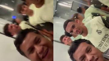 Aficionado coincide en elevador con los jugadores del Real Madrid y el video rompe las redes