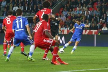 Bayern de Munich - Chelsea. 1-2. Eden Hazard marca el segundo tanto en la primera parte de la prorroga.