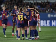 21/03/26 PARTIDO FUTBOL FEMENINO PRIMERA DIVISION
FC Barcelona Femenino - Athletic Club de Bibao Femenino
Gol de Salma Celeste Paralluelo Ayingono
1-0 ALEGRIA