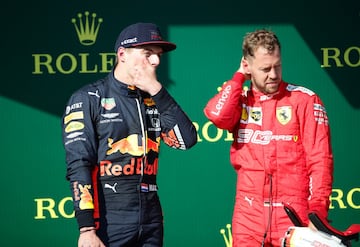 Max Verstappen y Sebastian Vettel. 