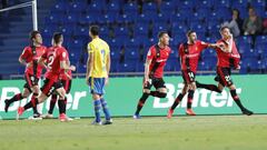 Los jugadores del Mallorca celebran un gol en Las Palmas