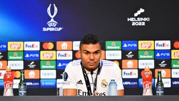 El jugador del Real Madrid Casemiro tras la final de la Supercopa de Europa.