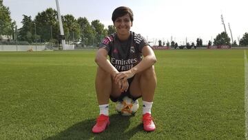 Marta Corredera, durante un entrenamiento del Real Madrid Femenino.