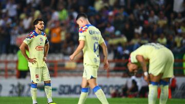 during the semifinals second leg match between Pachuca and America as part of the CONCACAF Champions Cup 2024, at Hidalgo Stadium on April 30, 2024 in Pachuca, Hidalgo, Mexico.