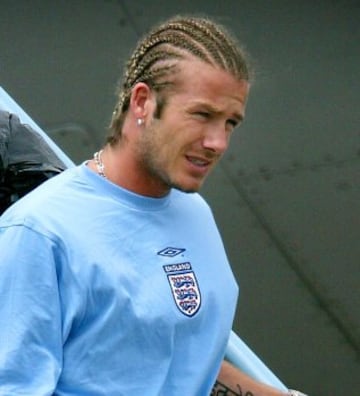 David Beckham en 2003 con Inglaterra. 