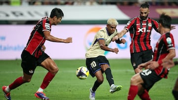 Soccer Football - Pre-Season Friendly - FC Seoul v FC Barcelona - Seoul World Cup Stadium, Seoul, South Korea - July 31, 2025 FC Barcelona's Lamine Yamal scores their third goal REUTERS/Kim Hong-Ji