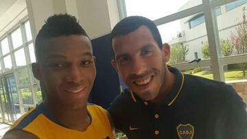 Fabra, firma de contrato con Boca y foto con Carlos Tévez