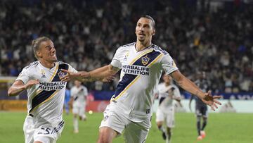 Ibrahimovic celebra un gol con Los Angeles Galaxy