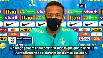 Emotiva despedida p¨²blica de Militao a Sergio Ramos