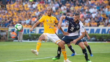 during the game Tigres UANL vs Monterrey, corresponding to the Semifinals Second leg match of the Liga BBVA Bancomer MX Torneo Clausura 2019, at Universitario Stadium, Monterrey Nuevo León, México, on May 18, 2019.
<br><br>
durante el partido Tigres UANL vs Monterrey, correspondiente al partido de Vuelta de las Semifinales de la Liga BBVA Bancomer MX Torneo Clausura 2019, en el Estadio Universitario, Monterrey Nuevo León, México, el 18 de mayo de 2019.