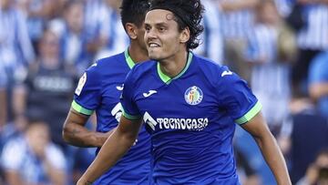 Enes Ünal celebra un gol con el Getafe.