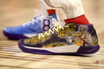 Detalle en las zapatas que vistió Pascal Siakam en homenaje a Kobe Bryant.