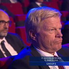 La cámara se centró en Kahn cuando le tocó el Barça al Bayern