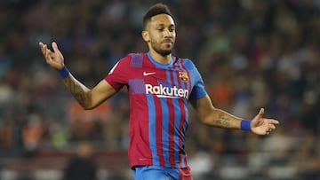 Aubameyang, frustrado ante el Cádiz.